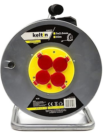 Carrete eléctrico 4 tomas 16A IP20 - Cable H05VV-F 3G 2,5mm² 50m