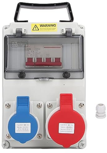 Construction Power Distributor 5 Pin Portable Power Distributor with 1pc for Schuko Socket 230V Or 400VAC for Construction Sites Houses Yards Industries Crafts