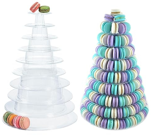 Alzata per torte a 6 ripiani, rotonda, in plastica, per macaron, dessert, cupcake, per baby shower, feste di compleanno, matrimoni, decorazioni per feste (3#)