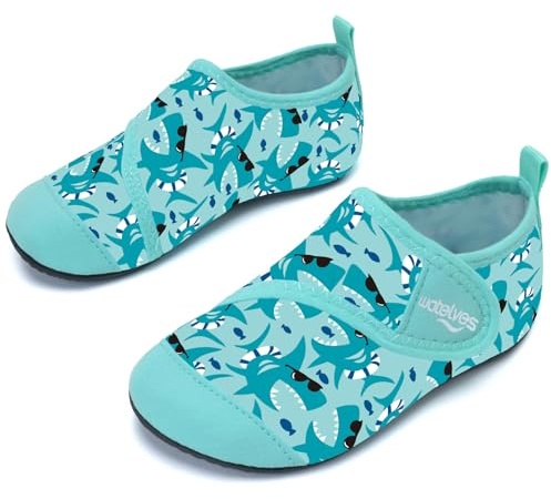 Swim Water Shoes Boys Kids Toddlers Baby Beach Shoes Aqua Pool Swimming Socks River Sea Sand Footwear(Shark Green 26/27)
