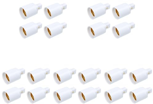 Hemobllo G24D Zu E27 Glühbirnenadapter 2-Poliger Lampensockel Konverter Für Led Halogen Glühbirnen Innenbeleuchtung Robustes Pbt Kompakt Leicht Installierbar