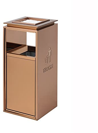 Standaschenbecher Edelstahl-Mülleimer, Aschesäule, Hotellobby mit Aschenbecher, kommerzieller vertikaler Ascheeimer for den Außenbereich Aschenbecher Outdoor/Aschenbecher (Color : Gold)
