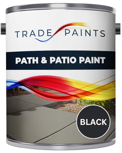 Path & Patio Floor Paint - 5 Litre - Ideal For Stone & Concrete - Smooth Attractive Finish - Use On Garden Patio & Pathway Flags - UV Resistant - Easy To Apply (Black)