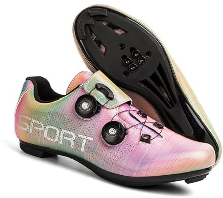 Hixingo Fahrradschuhe Herren Damen Radsportschuhe Rennradschuh Unisex MTB Schuhe Draussen Kompatibel mit Look SPD SPD-SL, Atmungsaktive Sneaker Spin Schnürsenkel Radschuhe