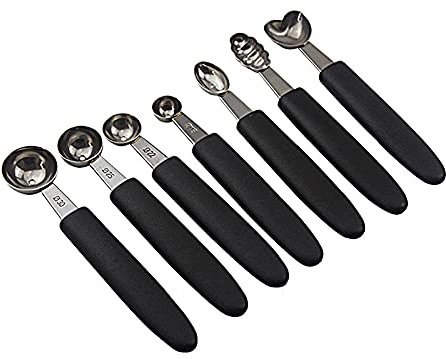 7Pcs Melon Baller Scoop Set, Professional Stainless Steel Ice Cream Scoop, Ice Cream Scoop with Comfortable Grip Handle, Various Shapes Scoops Kitchen Gadget(#1)