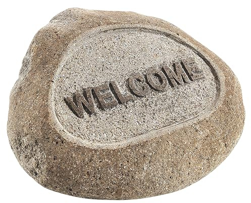 Kobolo Dekostein Welcome aus Naturstein Stein mit 25x25x15 cm