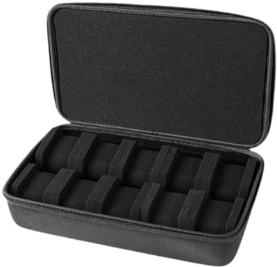 JISADER Estuche de viaje para reloj con 10 ranuras, caja organizadora de almacenamiento para reloj portátil duro
