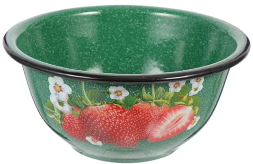 Angoily Enamel Ramen Bowl 6.89In Household Soup Bowl Noodle Lunch Supply Vintage Style Kitchen Fruit Snack Serving Dish