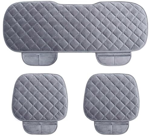 JZWJNFYY Auto rutschfest Sitzauflagen, für Golf 4 5 6 7 8 for Mk4 Mk5 Mk6 Mk7 Mk8 Autositzauflage Plüsch Sitzbezüge, Autositzbezug Vordersitz und Rücksitz Kissen Schonbezüge Abdeckung,A/Gray