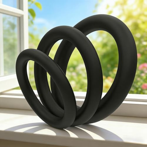 Q1L-3 Pieces Extension Ring Band Kit Restraints Rings (Black) | Silicone material, Easy to clean, Retain the shape, Three sizes, for Men and Couples Beginners
