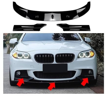 yaohaishao Auto Frontlippe Frontspoiler für BMW 5 Series F10 F11 M-Sport 2011-2017, Frontstoßstangen Lippenkörper Autoteile Autoantikollisionsschutz,A