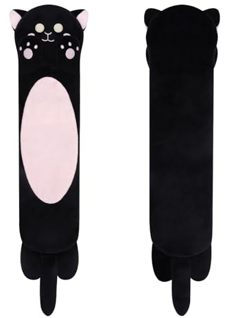 Microwavable Heating Pads for Cramps, Cute Black Cats Heating Pad Period Cramps Pain Relief for Women Girls, Stuffed Animals Moist Heat Pad for Menstrual-Washable Heat Cover
