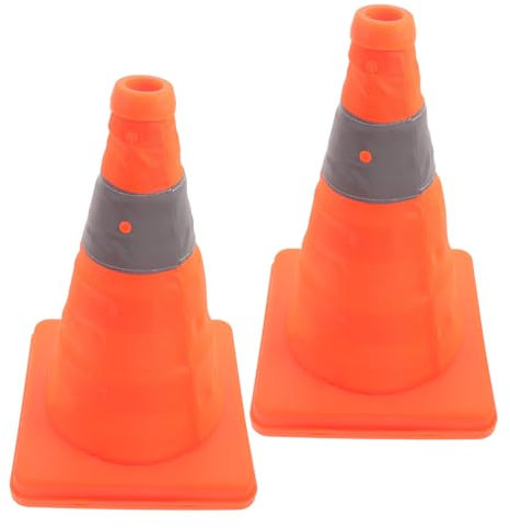 NAMOARLY 2pcs Multi-purpose Reflective Traffic Cones Portable Plastic Folding Safety Cones for Road Construction and Tow Trucks, Sturdy Not Easy to Damage