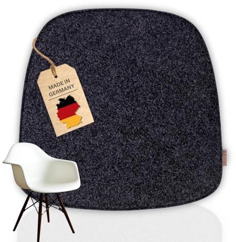 kontor28® - Designer Sitzkissen Filz handgefertigt Made IN Germany | Sitzkissen Stuhl 39 x 39cm aus rPET-Filz weiche und robuste Polsterung | Sitzauflage Stuhl für In- und Outdoor | anthrazit 1er-Set