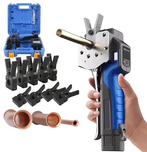 Cartellatrice Tubi Rame Kit di prolunga per tubi elettrici svasatori senza fili da 1/4-3/4, eccentrico metrico a 45° 2 in 1 per tubi in rame/alluminio/ottone, 9 teste