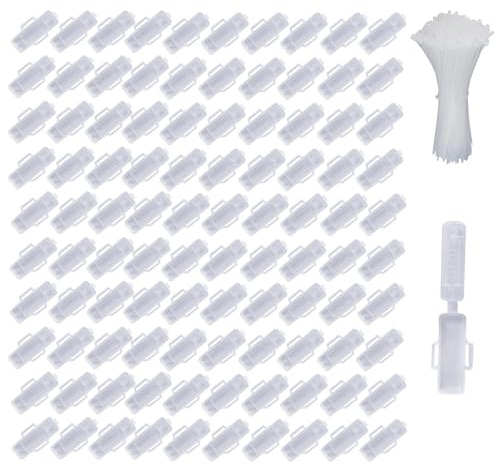 100 Stück Kabelbeschriftung Set, Kabeletiketten Box mit 100 Kabelbinder, Transparent & Wiederverwendbar,Kennzeichnung und Sortierung von Kabeln Aller Art für Schaltschrank Netzwerk Büro