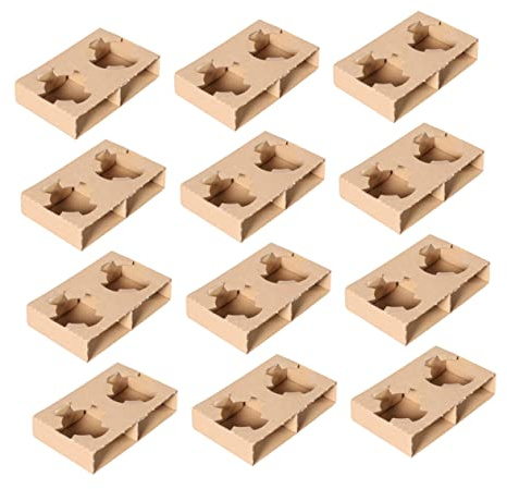 HOLIDYOYO 50piezas Portavasos Doble Base Fija Corrugado Para Bandeja Para Bebidas Bandeja Para Para Llevar De Unidades Portavasos Para Uso Cafeterías
