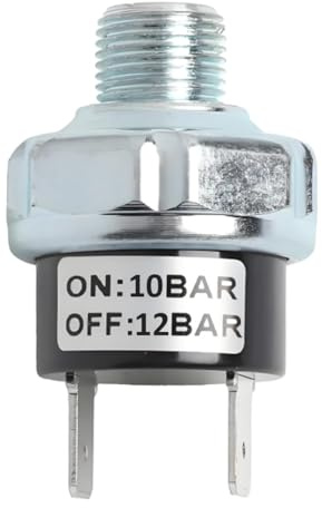 LKRXW Interruttore di Controllo Pressione Pompa Aria 10-12 Bar Pressostato | Valvola di Controllo Compressore d'aria 1/4-19 BSPT Pressostati Compressori Dell'interruttore Automatico