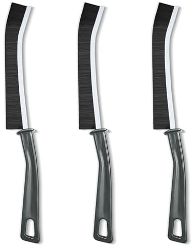 3 Piezas Cepillo Limpieza Grietas Cerdas Duras, Cepillo para Limpiar Juntas, Multifuncional Cepillo Limpia Juntas de Baño, para Limpieza Profunda de Inodoros, Pisos de Azulejo, Cocinas y Lavabos-Gris