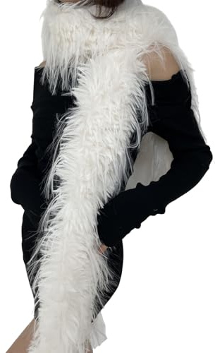 KAQNTUD Pelziger Kunstfell-Schal für Damen, weicher Hals, langer Plüsch-Halswärmer, Winter, Herbst, Kleid, Kragen für lässige und formelle tägliche Kleidung