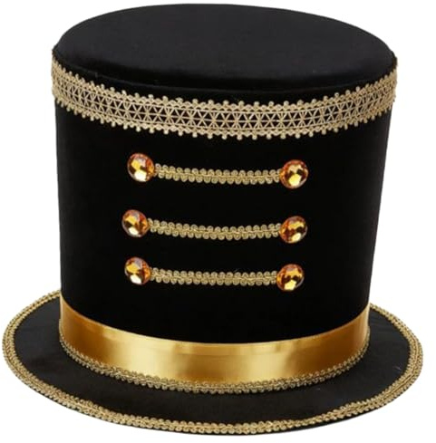 Colcolo Nussknacker Hut, Partyhut, Zauberhut, Party Prop, Zirkusdirektor, Kleiner Zylinder für Band Major, Karneval, Schwarz