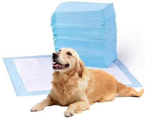 50 Stück trainingspads für Hunde，PIPI matten für Hunde,Blaue welpen unterlagen,60x60cm L-Größe,saugfähige Einweg-Unterlagen für Haustiere