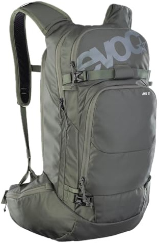 EVOC LINE 20 Tourenrucksack, Skirucksack (NEURALITE SYSTEM, separates Lawinenfach mit Notfallplan, Ski-/Snowboard Befestigungsmöglichkeiten, Hüftgurttaschen, BODDY HUGGING)