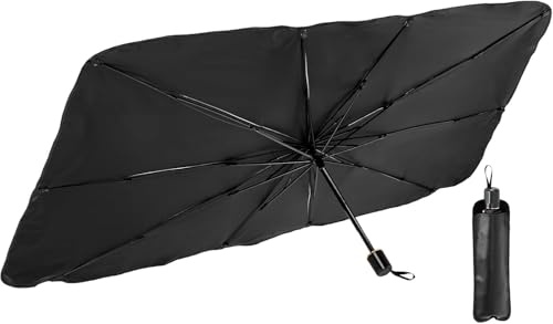 Pare Soleil Parapluie pour Voiture, Protège Soleil Voiture Protège Pare Brise Soleil, Adapté À La Plupart des Modèles（140cm*80cm）