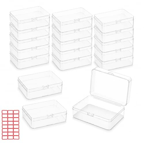 zoshilife 18 Stück Aufbewahrungsbox klein,Kleine Aufbewahrungsboxen | 9.5 x 6.5 x 2.6cm transparente Sortierboxen mit Deckel, ideal für Schmuck, Basteln, Perlen und Kleinteile, platzsparend