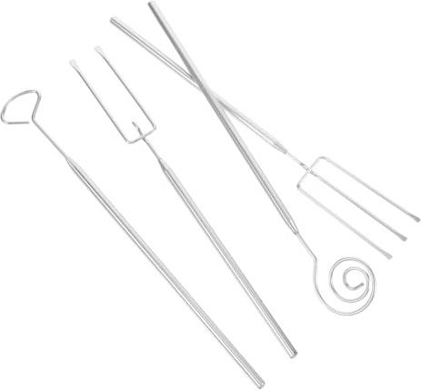 ANDRESLAD Kit 4 Fourchettes à Fondue en Acier Inoxydable, 2 Dents, 3 Dents, Spirale et Triangle, Ustensiles pour Tremper Chocolat, Fromage et Guimauve, Accessoires la Cuisine Polyvalents