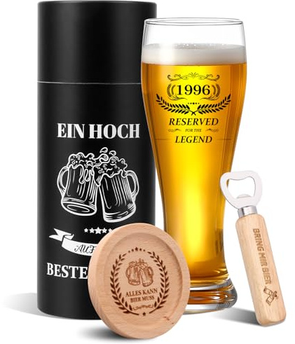 yosiio Regalo 30 Cumpleaños Hombre 1996 Copas de Cerveza Personalizado | 18oz Regalo de 30 Cumpleaños para Hombre