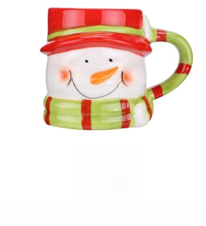 MALUGOGO Tazza in Ceramica da Colazione Pupazzo di Neve Natalizio, Tazza da Caffè e Latte per Bevande Calde, Design Creativo per Uso Quotidiano e Feste di Natale Colore Colore Casuale