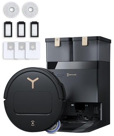 ECOVACS DEEBOT T50 Pro Omni Gen3 - Aspirador Robot Lavador Care Kit, cepillo lateral y patin extensibles, 25000 Pa, AIVI 3D 3.0, adición Auto Solution, lavado 75°C, secado de aire caliente, ultrafino