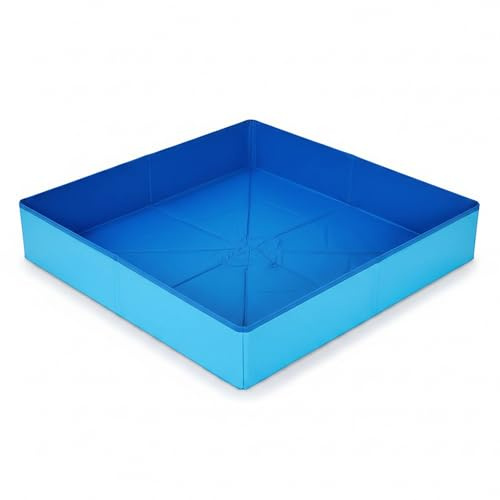 Neptuiby Valppool, hopfällbar plastpool för hundar 49,9 x 49,9 x 9,9 cm blå mångsidigt badkar för valpar, barnlek och hushållsuppgifter husdjursartiklar
