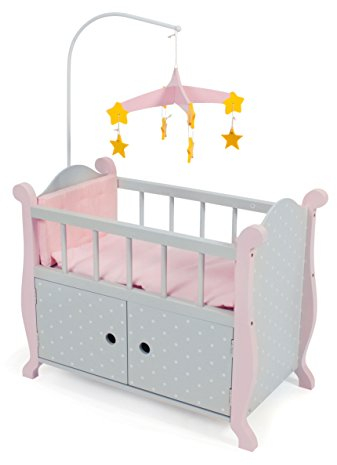 Bayer Chic 2000 - Puppenbett mit Mobile, Puppenmöbel, Puppenzubehör, Puntos grau