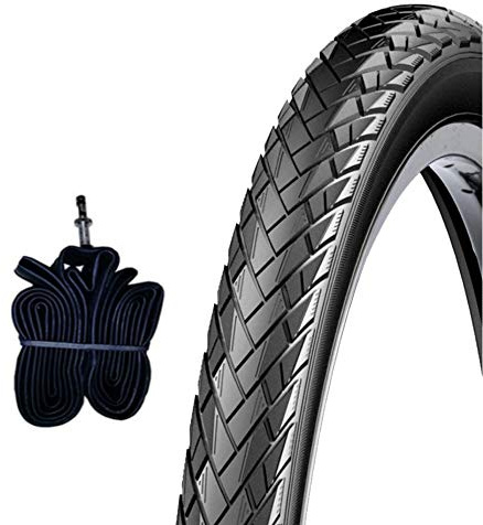 DEESTONE Pneu 1 Noir + 1 Chambre à air 24 x 1,75 (47 – 507) Graziella City Bike