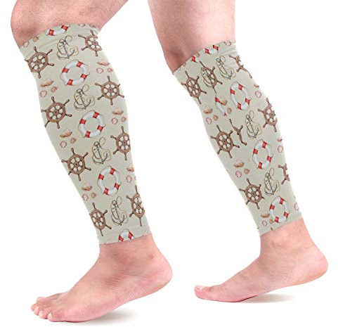 EZIOLY Anchor Sports Manchons de compression de mollet pour la course à pied, le cyclisme, la maternité, les voyages, les infirmières