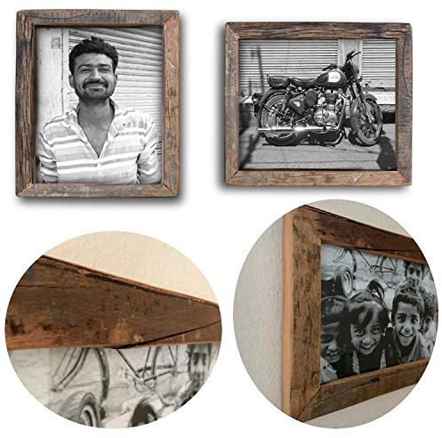LS-LebenStil Vintage Wand Bilderrahmen Dehli Unika Rustikal Braun 20x30cm | Retro Fotorahmen Leerrahmen für Leinwand Bilder Passepartouts zum Aufhängen Collage Photo Frames