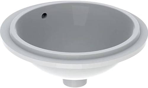 Geberit VariForm Unterbauwaschtisch rund, 330mm, ohne Hahnloch, mit Überlauf, Farbe: Weiß, mit KeraTect - 500.745.00.2