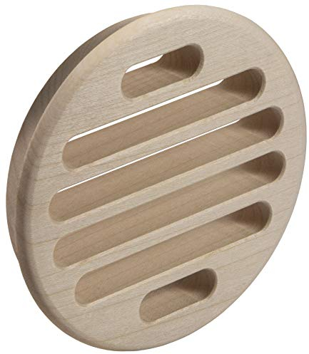 Rejilla de ventilación para puerta de madera maciza Ahron, rejilla de ventilación redonda de 90 mm de diámetro, rejilla de ventilación de puerta para entrada, fabricada en Alemania