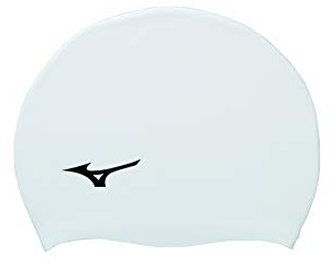Mizuno Silicone Swim Cap, White, One Size Fits All