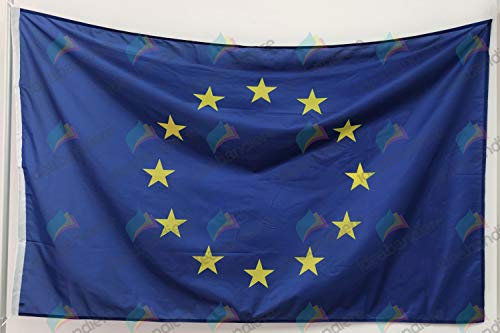 Ideabandiere | Bandiera Unione Europea, bandiera UE, bandiera Europa | dimensione cm 100x150 | in robusto poliestere nautico 115 gr/mq | adatta a tutti i tipi di asta in metallo