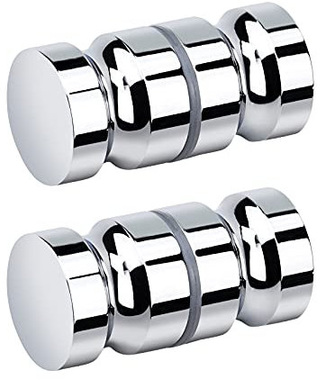 CXtech 2 Pezzi Doccia Porta Pulsante, Maniglia di Porta della Doccia Pomello Porta Maniglia, Rotonda in Lega di Alluminio per Porta di Vetro Porta Scorrevole Bagno