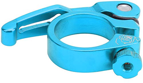 Alomejor Fahrrad Sattelklemme Aluminiumlegierung Sattelstützenklemme Rohrklemme Schnellspanner Sattelstützen Klemmklemme(Blau)