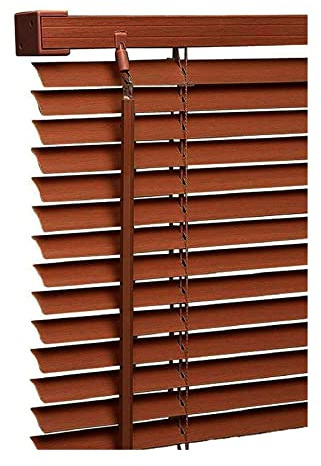 Wood grain Effect - 120cm x 150cm - PVC Venetian Blinds - Walnut Colour - Window Curtains - Child Safe Pull Cords - Included All Fittings
