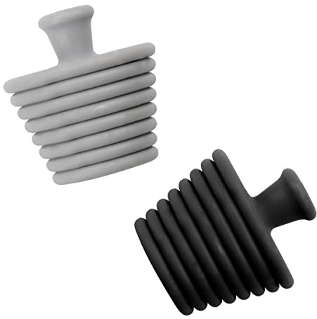 2Pcs Universal Bath Plug, Jagowa Silicone Tub Stopper Drain Stopper for Bathtub Bathroom Sink Drains (Black, Gray)