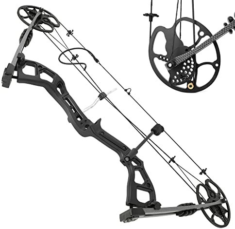surwolf 0-70lbs Compound Bow Jagd Compoundbogen Kit 325 fps Compoundbogen und Pfeile Set geeignet für Jugendliche, Anfänger und Erwachsene (Schwarz Bow)