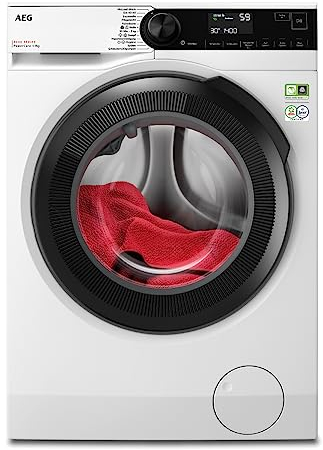 AEG Waschmaschine 9kg Serie 8000 PowerCare - Faserschonend Sauber in nur 59 Min. bei 30°C, A-10%, Dampf-Programm – Weniger Bügeln, Nachlegefunktion, Energiesparend, Wasserstopp 1400 U/min, LR8AMZ49FL