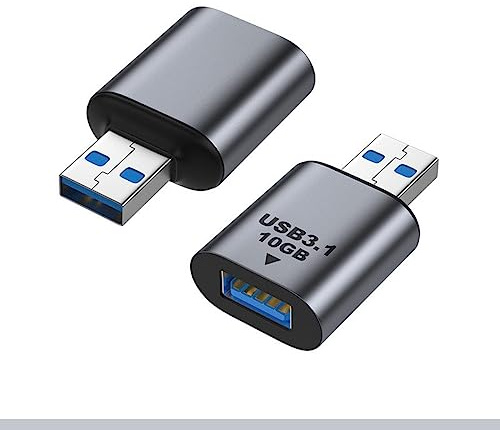 Adaptador CY USB 3.0/3.1 hembra tipo A macho tipo A, adaptador de datos de 10 Gbps para extensión de portátil y escritorio