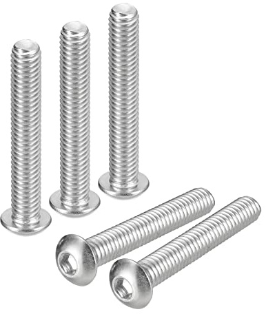 QUARKZMAN 5/16-18x2 Linsenkopfschrauben Innensechskant 5 Stück 304 Edelstahl Verschlüsse Sechskant Bolzen Schrauben Voll Gewinde Sechskant Antrieb Schrauben